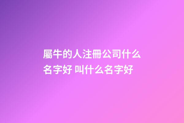 屬牛的人注冊公司什么名字好 叫什么名字好-第1張-公司起名-玄機派